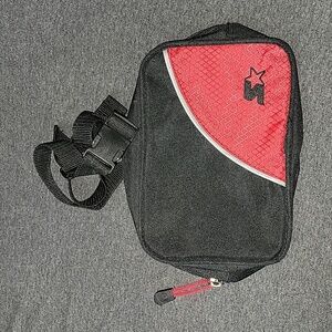 Vintage Starter Brand Fanny Pack Waist Bag Black Red 90s Y2k Starter